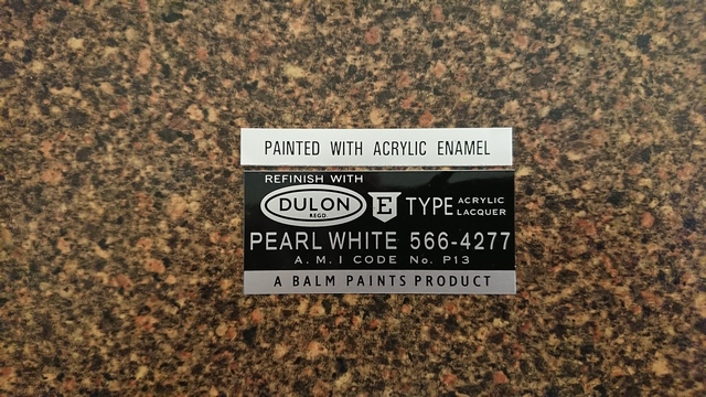 AMI Paint Code Decal 1965-1967 Dulon N/C lacquer